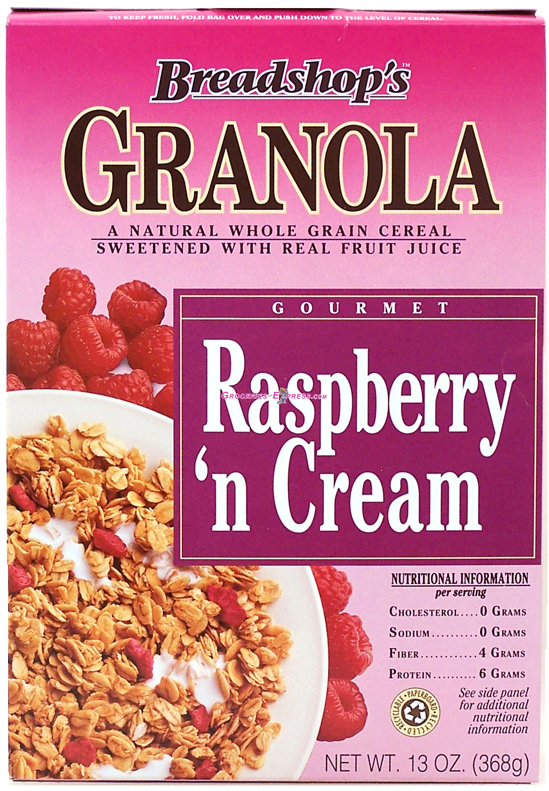 Breadshop&nbsp;&nbsp;raspberry 'n cream gourmet granola sweetened with real fruit juice Full-Size Picture